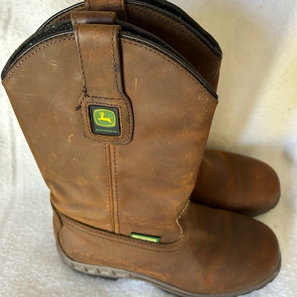 John Deere Brown Leather Boots